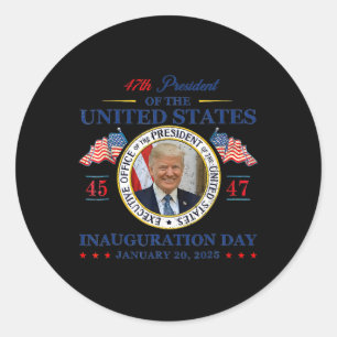 President Trump Inauguration Day 2025 Memorabilia  Classic Round Sticker