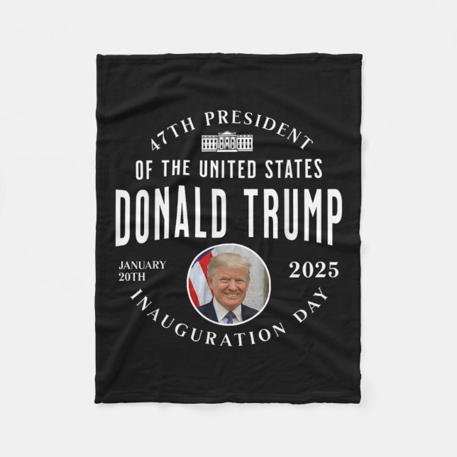 President Trump Inauguration Day 2025 Memorabilia  Fleece Blanket (Front)