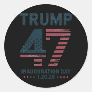 President Trump Inauguration Day 20th January 2025 Classic Round Sticker