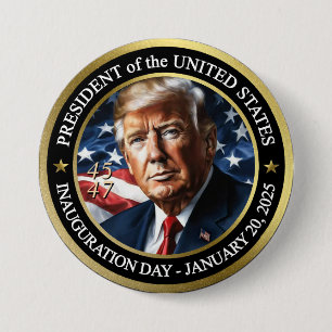 President Trump Inauguration Day Collectable 3 Inch Round Button
