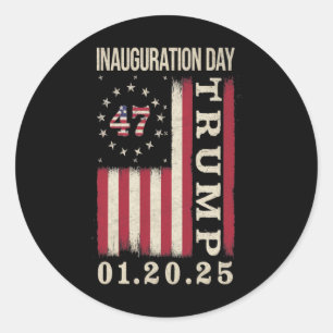 President Trump Inauguration Day January 20  Classic Round Sticker