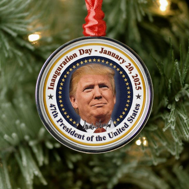 President Trump Inauguration Day January 20th 2025 Metal Ornament (Tree)
