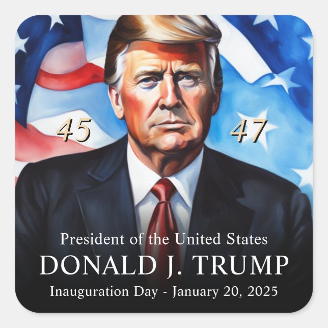 President Trump Inauguration Day Keepsake Square Sticker (Front)