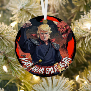 President Trump Make Anime Great Again Metal Ornament