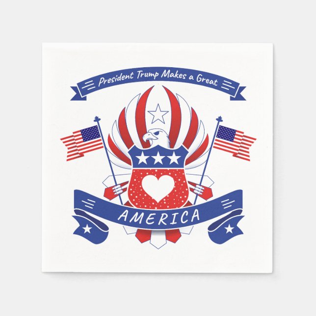President Trump Makes a Great AMERICA Napkin (Front)