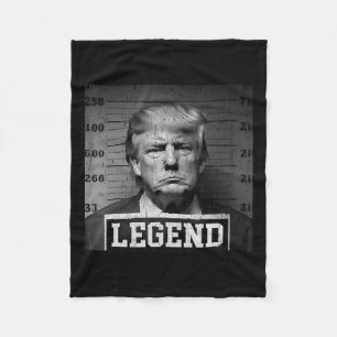 President Trump Mug Shot Fleece Blanket