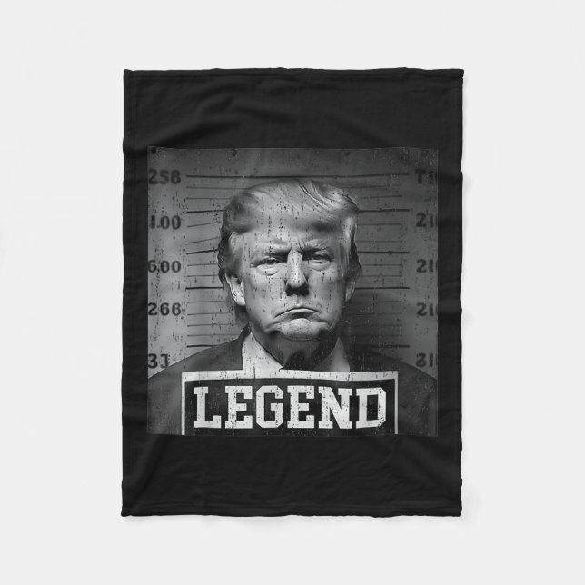 President Trump Mug Shot  Fleece Blanket (Front)