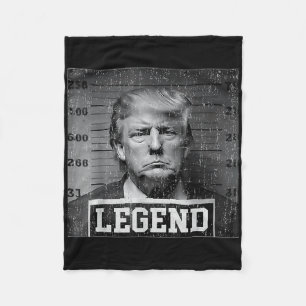 President Trump Mug Shot Legend Republican Trump T Fleece Blanket