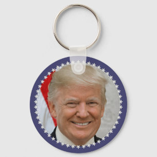 President Trump Portrait (XT-20181023-1520-V2) Keychain