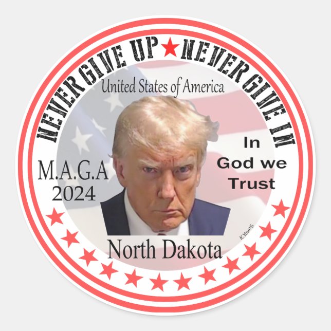 President Trump Red wave Across America Classic Round Sticker (Front)