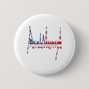 President Trump Signature USA Flag Colour Patrioti 2 Inch Round Button