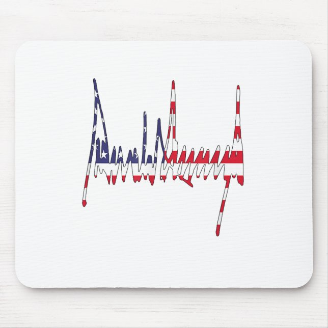 President Trump Signature USA Flag Colour Patrioti Mouse Pad (Front)
