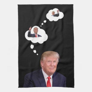 President Trump Thinking in Cloud fUNNY  Kitchen Towel