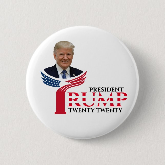 PRESIDENT TRUMP TWENTY TWENTY 2 INCH ROUND BUTTON (Front)