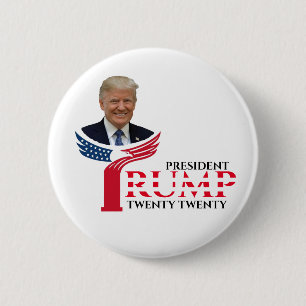 PRESIDENT TRUMP TWENTY TWENTY 2 INCH ROUND BUTTON