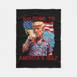 President Trump Welcome To America's Gulf Mexico 2 Fleece Blanket