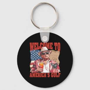 President Trump Welcome To America's Gulf Mexico  Keychain