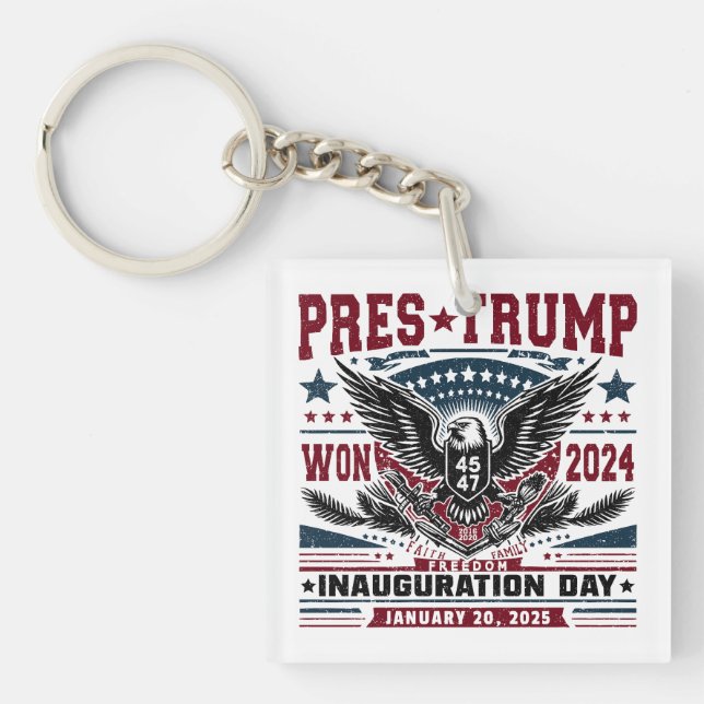 President Trump Won 2024 Keychain (Front)