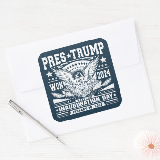 President Trump Won 2024 Square Sticker
