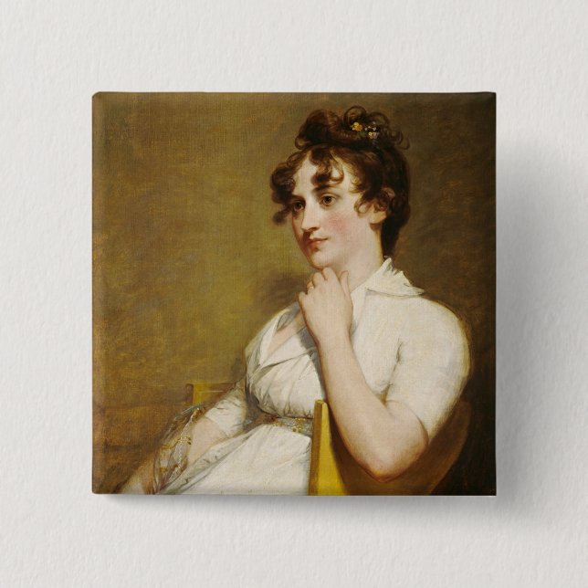 President Washington's Family Nelly Custis 2 Inch Square Button (Front)
