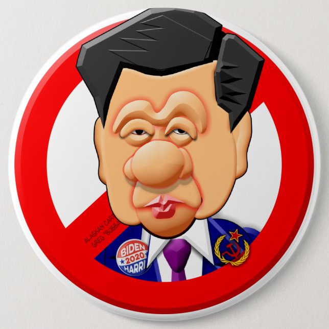 PRESIDENT XI JINPING 6 INCH ROUND BUTTON (Front)