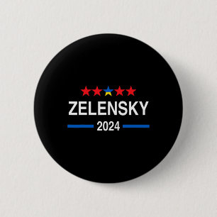 President Zelensky 2024 Election Ukraine 1  2 Inch Round Button