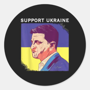 President Zelensky Ukraine Volodymyr Zelensky Ukra Classic Round Sticker