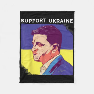 President Zelensky Ukraine Volodymyr Zelensky Ukra Fleece Blanket