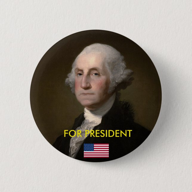 Presidential Button: Washington For President 2 Inch Round Button (Front)