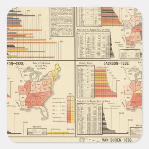 Presidential elections 1824-1840 square sticker
