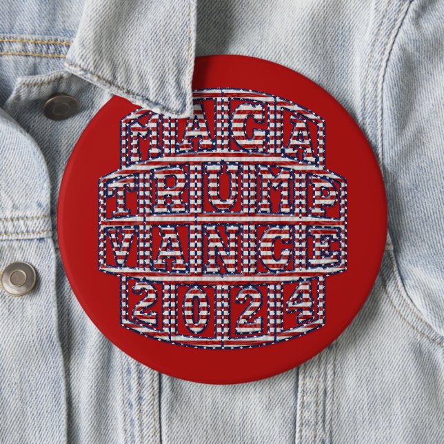 Presidential Elections Trump Vance 2024 6 Inch Round Button (In Situ)