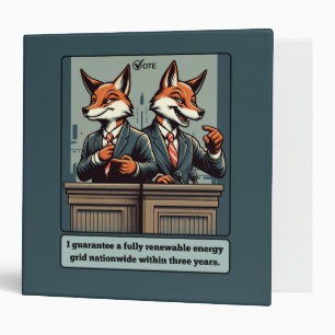 Presidential Fox – Funny Political Satire Animal  Binder
