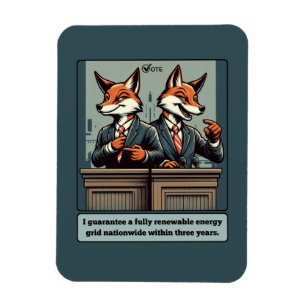 Presidential Fox – Funny Political Satire Animal  Magnet