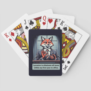 Presidential Fox – Funny Political Satire Animal Playing Cards