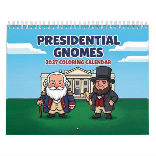 Presidential Gnomes 2027 Colouring US Presidents Calendar