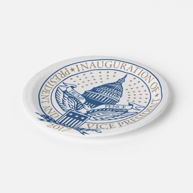 Presidential Inauguration Trump Pence 2017 Logo Paper Plate (Angled)