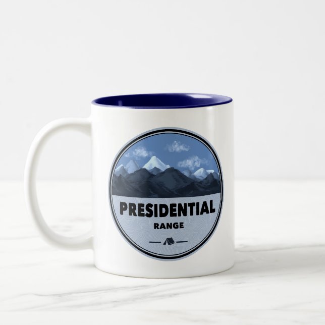 Presidential Range New Hampshire Camping Two-Tone Coffee Mug (Left)