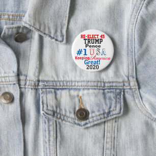 Presidential Re-Elect Edit Names Dates 2 Inch Round Button