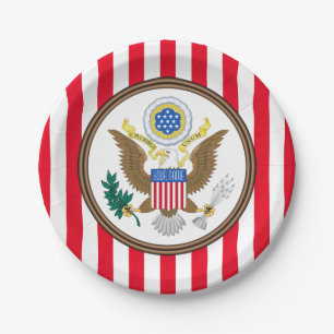 Presidential Seal Stripe Personalize Paper Plate