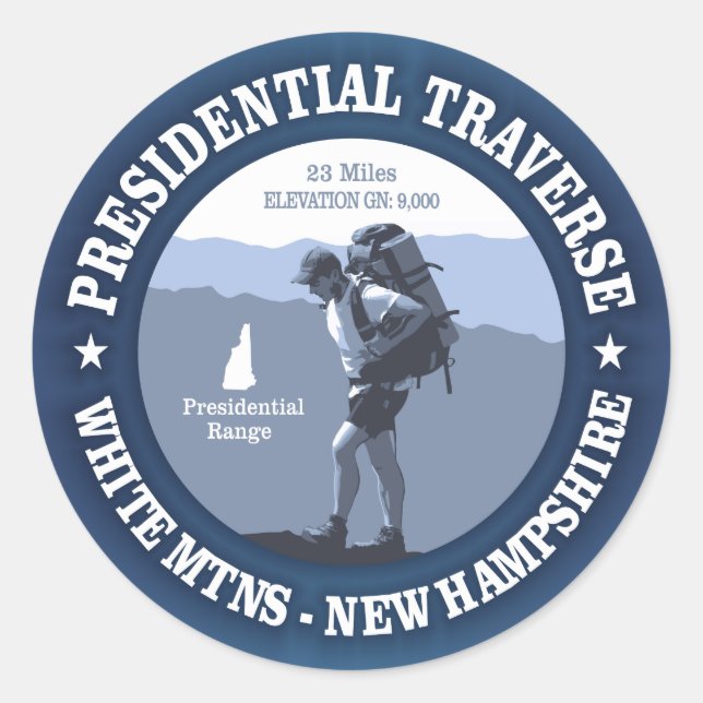 Presidential Traverse (rd) Classic Round Sticker (Front)