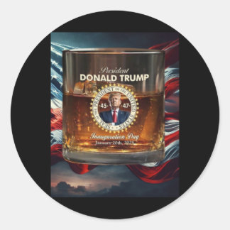 Presidential Tribute Donald Trump Inauguration Gl  Classic Round Sticker