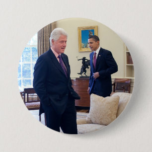 Presidents Barack Obama & Bill Clinton 3 Inch Round Button