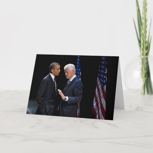 Presidents Barack Obama & Bill Clinton Card (Front)