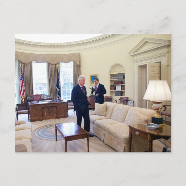 Presidents Barack Obama & Bill Clinton Postcard (Front)