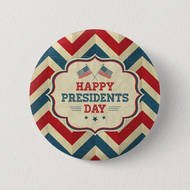presidents day chevron 2 inch round button (Front)