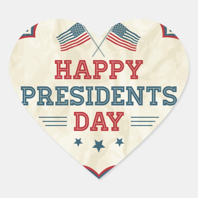 presidents day chevron heart sticker (Front)
