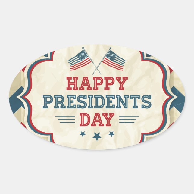 presidents day chevron oval sticker (Front)
