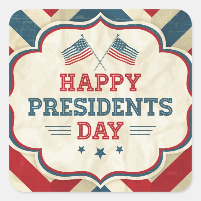 presidents day chevron square sticker (Front)