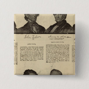 Presidents US, autographs, biographies 2 Inch Square Button