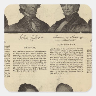 Presidents US, autographs, biographies Square Sticker